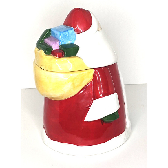 Santa Cookie Jar Old World 11 x 7" Tiny Scratch (Photos) - Picture 5 of 9